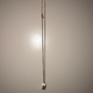 silver “M” necklace